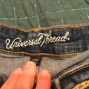 EUC Universal Thread Crop Destroyed Jeans